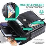 hengwin Lederen schoudertas voor heren, kleine schoudertas voor mannen, zakelijke tas, messenger bag, polstas, mobiele telefoon, riemtas, reistas met riem lus