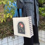 Canvas Tote Bag Esthetisch - Tote tas met ritssluiting en binnenvak door schouder Tote tassen voor vrouwen winkelen en reizen - Waardering cadeau voor leraar bruidsmeisje vriendsch