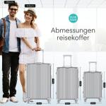 Voyagoux Koffer handbagage - harde koffer groot, TSA-slot, ABS, 4 x 360° wielen, robuust en lichtgewicht, zilver