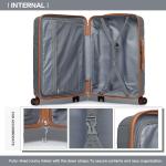 KONO Trolleys koffer met beautycase 100% PP koffer set, grijs/bruin