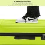 BEIBYE Koffer met harde schaal, trolley, rolkoffer, reiskoffer, veiligheid, cijferslot, dubbele wielen, ABS-materiaal, handbagage, 4 wielen, M-L-XL-set, groen