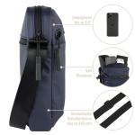 Blanc Men's Sling Bag Small, Rugzak, Mannen Sling Bag - Blauw
