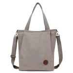 Shoppertas voor dames, schoudertas met ritssluiting, grote handtas, schoudertas voor werk, kantoor, reizen, winkelen, school en dagelijks gebruik, beige-grijs.