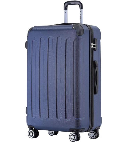 BEIBYE Tweelingwielen hardcase reiskoffer koffer trolleys harde schaal in XL-L-M in 20 kleuren, donkerblauw