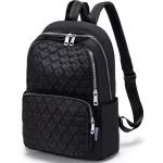 Kleine elegante schoudertas voor dames, stadsrugzak, casual, anti-dief, werkrugzak, nylon reisrugzak, dagrugzak, waterdichte damesrugzak voor vrouwen, Zwart-E027, Rugzak