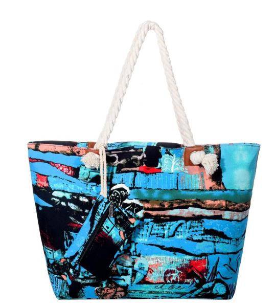Badtas XXL familie strandtas dames met ritssluiting strandtas groot, jaren 90 retro chic, XX-Large, Retro