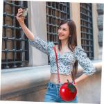 COLLBATH 1stk Apple Umhängetasche Mädchen Handtasche Kinder-schultertasche Einzelne Umhängetasche Geldbörse in Form Handytaschen Für Frauen Cartoon-geldbörse Mini Süße Tasc