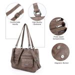 Leren dameshandtas, schoudertas, handtassen, waterdichte draagtas, multifunctionele hengseltas, schoudertas, groot, voor werk, school, shopper, reizen, taupe, Modieus
