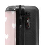 NoBoringSuitcases.com Kinderkoffer, handbagage, harde koffer met TSA-slot, jongens en meisjes, trolley, reiskoffer, draagtas, rolkoffer, klein of middelgroot, 3 harten - patroon, k