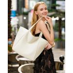 Grote draagtassen voor dames dames top handvat handtassen PU leer met rits voor werk, winkelen, school, reizen, Beige, Large