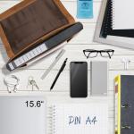 Moderne leren tas heren schoudertas dames groot leer smal 'San Diego' - als laptoptas 14-15 inch voor universiteit en werk business aktetas, Nevada Bruin, Medium