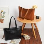 Totebag, grote schoudertas met ritssluiting van waterdicht PU-leer, damestas voor werk, school, reizen, dagelijks gebruik, Zwart-3