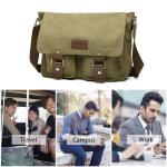 FANDARE Canvas Messenger Bag Schoudertas 7,9 inch iPad Tas Schoudertas Unisex Canvas Tas Werktas voor Mannen en Vrouwen, Heren/Dames Reizen Schoudertas