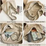 Schoudertas voor dames, grote shopper, tote bag, schoudertas, casual crossbody tas met verstelbare schouderriem, voor school, kantoor, werk, reizen, uitstapjes, winkelen, beige