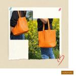 - T253 - Ital. Handtas met binnenzak van leer, paars/rood, Medium