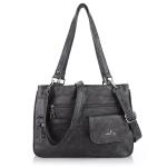 Leren dameshandtas, schoudertas, handtassen, waterdichte draagtas, multifunctionele hengseltas, schoudertas, groot, voor werk, school, shopper, reizen, Beau Noir, Modieus