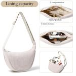 Schoudertas voor dames, stijlvol, nylon crossbody bag voor dames, halve maan tas, schoudertas met schouderriem instelbaar, Y2K heuptas voor elke gelegenheid, beige-2, Schoudertas