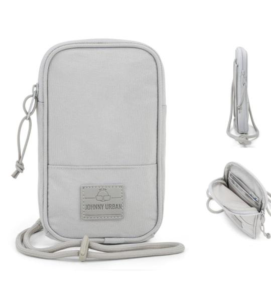 Schoudertas Heren & Dames Klein Grijs - "Josh" Mini Nektasje Gemaakt van Gerecyclede PET-flessen voor Vrije tijd & Festivals - Crossbody Mobiele Telefoon Portemonnee, Waterafstoten