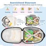 DREAMADE 2-delige kinderkoffer & rugzak, kinderkofferset, kindertrolley, handbagage, reisbagage, harde koffer voor kinderen, Blauw-astronaut, kinderkoffer