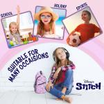 Stitch Crossbody Sling Bag voor meisjes, verstelbare riem met rits compartimenten Stitch Gifts, Lila Aop, One Size