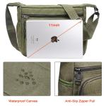 messenger schoudertas met meerdere vakken, voor dames en heren, casual canvas schoudertas voor reizen, kantoor, shopping, school, vissen, kamperen, wandelen, dagelijks gebruik (Gro