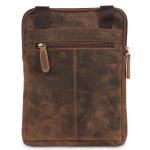 LEABAGS Lederen schoudertas voor dames en heren, messenger bag met schouderriem, schoudertas, werktas, draagtas, handtas, echt leren tas, vintage roodbruin, Vintage roodbruin, Bohe