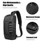 FANDARE Diefstalbeveiliging, borsttas, slingrugzak, casual dagrugzak met USB, voor heren en dames, schoudertas, voor outdoor, sport, wandelen, fietsen, reizen, waterdicht polyester
