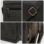 LEABAGS Leren schoudertas voor dames en heren, messenger bag met schouderriem, werktas, draagtas, handtas, echt lederen tas, pine green, Boheems, gedeconstrueerd, minimalistisch, r