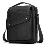 Heren Leren schoudertas Handtas 11 Inch IPAD Zakelijk Messenger-rugzak Crossbody Casual Sling Reistas Documententas met handgreep en verstelbare riem Groot formaat