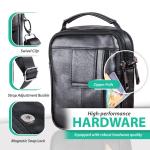hengwin Lederen schoudertas voor heren, kleine schoudertas voor mannen, zakelijke tas, messenger bag, polstas, mobiele telefoon, riemtas, reistas met riem lus