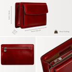 Leren Herenhandtas Clutch tas Heren Polstas Handgemaakt Italiaanse Volnerfleer, Rood