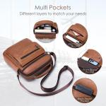 Heren Leren schoudertas Handtas IPAD Zakelijk Messenger-rugzak Crossbody Casual Sling Reistas Documententas met handgreep en verstelbare riem Groot formaat Bruin