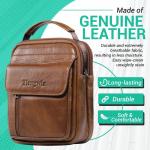 hengwin Lederen schoudertas voor heren, kleine schoudertas voor mannen, zakelijke tas, messenger bag, polstas, mobiele telefoon, riemtas, reistas met riem lus