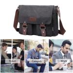 FANDARE Canvas Messenger Bag Schoudertas 7,9 inch iPad Tas Schoudertas Unisex Canvas Tas Werktas voor Mannen en Vrouwen, Heren/Dames Reizen Schoudertas