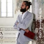 Leren Herenhandtas Clutch tas Heren Polstas Handgemaakt Italiaanse Volnerfleer, Rood
