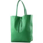 Modamoda T163 Shopper, tas, van leer, groot, met binnenvak, Large