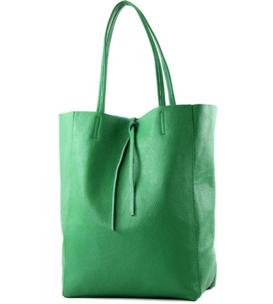 Modamoda T163 Shopper, tas, van leer, groot, met binnenvak, Large
