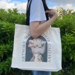 Canvas Tote Bag Esthetisch - Tote tas met ritssluiting en binnenvak door schouder Tote tassen voor vrouwen winkelen en reizen - Waardering cadeau voor leraar bruidsmeisje vriendsch