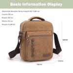 Foino Schoudertassen voor heren, handtas met veel zakken, schoudertas, grote capaciteit, zijtas, reistas, canvas, tablet, school, boekentas voor reizen