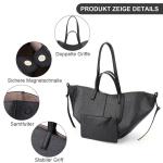 GSenhui Tote Bag handtas voor dames, schoudertas, grote shoppertas, PU-leer, schoudertas met portemonnee, hengseltas, grote draagtas voor boodschappen, cadeau, kantoor, L1-zwart