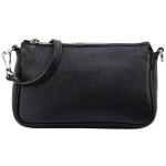 Jennie G323 Echt lederen schoudertas handtas clutch kleine tas avondtas 23x13cm, zwart, Small