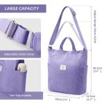 Corduroy Hobo Bag Totes Tas Handtas Crossbody Tas Grote Capaciteit Schoudertassen met Rits voor Vrouwen Dames Meisjes School, College, Winkelen, Werk, Violet
