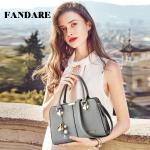 Elegante dameshandtas, schoudertassen, rugzakken, reistas, boodschappentas, shopper, messenger tassen, waterdichte tas, PU-leer, Grijs B, L
