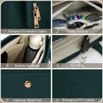 Handtas voor dames, schoudertas, 2-in-1 shopper voor dames, 15,6 inch, groot, PU-leer, laptoptas, waterdicht, werktas voor business, kantoor, school, groen, Hedendaags