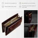 Leren Herenhandtas Clutch tas Heren Polstas Handgemaakt Italiaanse Volnerfleer, Bruin