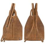 'Minou' Leren Sling Bag Dames 2-in-1 Rugzak Handtas Schoudertas Vintage Handle Bag Leder Tas Echt Leder, Kleur:bergamo- bruin