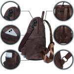 Vrouwen PU Lederen Rugzak Waterdichte Casual laptop tas School Schoudertas voor Dames, Koffie, L