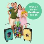 NoBoringSuitcases.com Kinderkoffer, handbagage, harde koffer met TSA-slot, jongens en meisjes, trolley, reiskoffer, draagtas, rolkoffer, klein of middelgroot, 26 monsters, kinderba