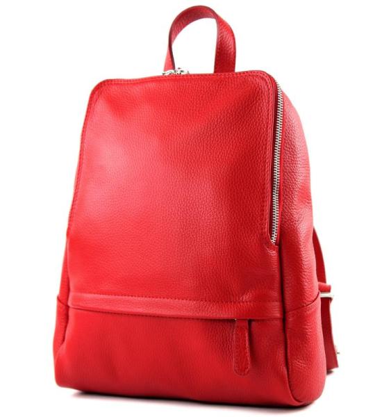 Modamoda.de T138 Italiaanse damesrugzak van leer, rood 2021, Medium