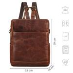 'Sienna' 2-in-1 Leren Rugzak & Schoudertas Dames Tas Vintage Crossbody Bag Echt Leer Handtas Casual voor Vrije Tijd en Stad, Kleur:cannes - bruin